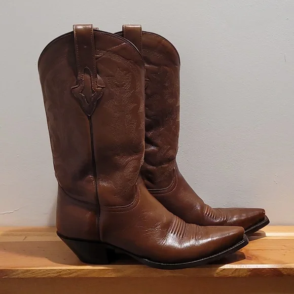 Women's Resistol Brown leather cowboy boots size 9 - Picture 1 of 15